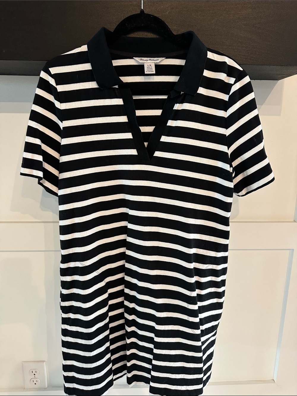 Tommy Bahama Black and White Striped Polo dress